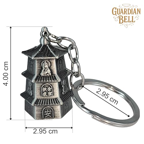 Image of OTTAVO Guardian Bell Keychain, Oxidized Copper, Tibetan Style, 5 cm Height, Good Luck Charm