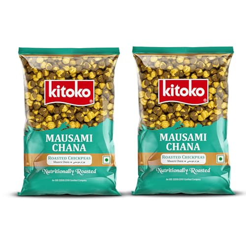 Image of Kitoko Roasted Mausmi Chana with Skin 200gm Pack of 2, Masala Bhuna Chana