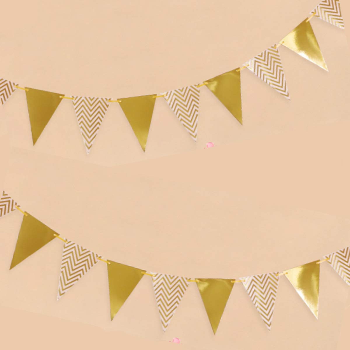 Rozi Decoration® Party Bunting Flags Banner for Kids Room, Play School Decoration, Birthday Party, Baby Shower (Golden) Set of 2 (B089W7YX2C) Amazon Price History, Amazon Price Tracker