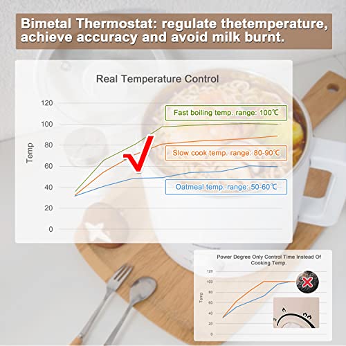 MOOSUM Mini Electric Hot Pot, Fast Cooker for Ramen/Soup, Stainless Steel with Over-heating Protecti
