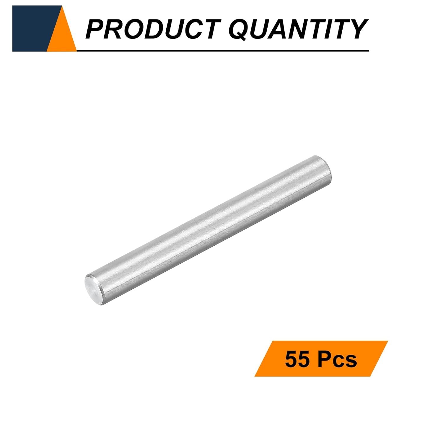 HARFINGTON 55pcs Dowel Pins, M6 x 50mm 304 Stainless Steel Cylindrical Shelf Support Peg Pin Rod Fasten Elements for Metal Devices Wood Furniture DIY Installation, Silver
