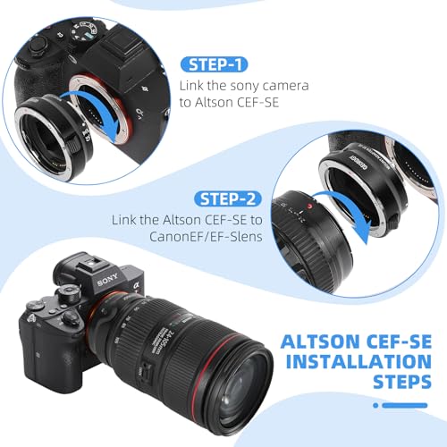 Anillo adaptador de montura Canon EF/EF-S a Sony E, con enfoque automático y control de apertura para cámaras Sony A7III, A7RIII, A7IV, A9, A6600 miniatura 6