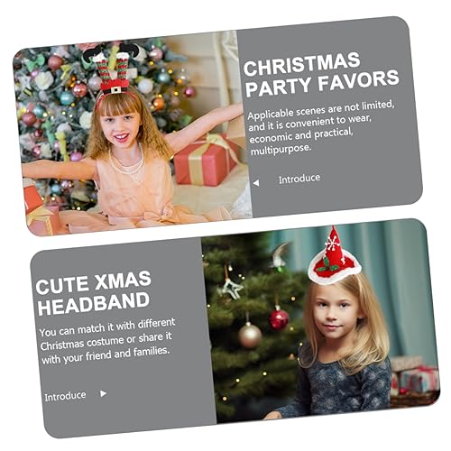 TOYANDONA 5 Peças Laços De Cabelo Enfeites De Natal Joias De Cabelo Tiaras De Natal Chapéu De Natal