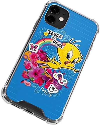 Skinit Clear Phone Case Compatible with iPhone 12 - Officially Licensed Looney Tunes Tweety Bird Wild and Free Design