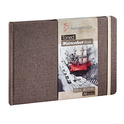Hahnemuhle 10625181 Toned Watercolour Book, A5 Size, Beige, Pack of 5