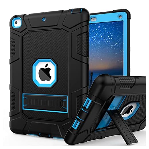 Rantice iPad 6th Generation Cases, iPad 5th Generation Case, iPad 9.7 Case, iPad Air 2 Case, Hybrid Shockproof Rugged Drop Protection Case Built with Kickstand for iPad 9.7 inch (Blue)
