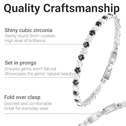 Tennis Bracelets for Women Trendy - Cubic Zirconia Bracelet for Women - Dainty Cute Fashion Womens Bracelets CZ Jewelry - 8" Inches3