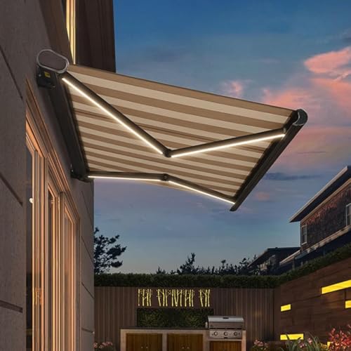 Tenda elettrica retrattile, tende retrattili motorizzate per patii, riparo regolabile in alluminio, tenda da sole a parete, patio, per terrazza, balcone, cortile