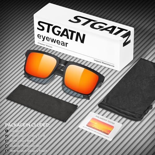 Image of STGATN Big Head Sunglasses for Men - 155MM for Large Wide Heads Men's TR90 Ultralight UV400 Protection Glasses