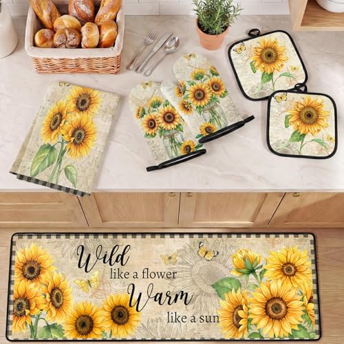 Decoración de cocina de girasoles para dar un toque rústico y alegre a tu hogar 8