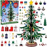 Mini sapin de Noël pour calendrier de l'Avent 2024 : notre calendrier de l'Avent de Noël contient un sapin de Noël de table en bois de 33 cm (3 pièces pour l'installation). La boîte contient 24 chiffres pour 24 jours d'ouverture du 1er décembre au 24 Décembre. Créez votre propre sapin de Noël unique est une belle façon de célébrer Noël.