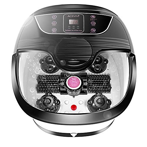 All in One Foot Spa Bath Massager with Heat, Motorized Shiatsu Roller