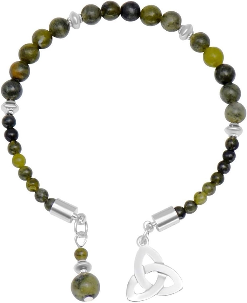Connemara Marble Beads Green Bracelet Irish Charms Women Gift Birthday Present