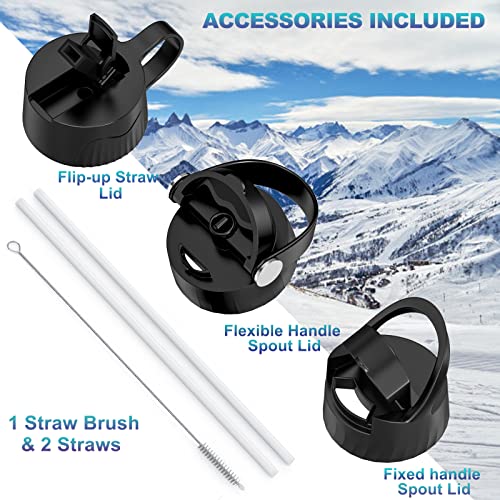 Koeka Stainless Steel Insulated Water Bottle, 32Oz Water Thermos Mug With 3 Leak Proof Lids (Straw Lid), Double Walled Wide Mouth Water Bottle Flask For Hiking, Sports, Outdoor (Rainbow ) #TOP4