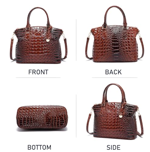 Image of Makcr Joacbv Women Purse Satchel Bag Long Crossbody Classy Tote Bag Top Handle Vegan Leather Ladies Handbags Embossed Pattern