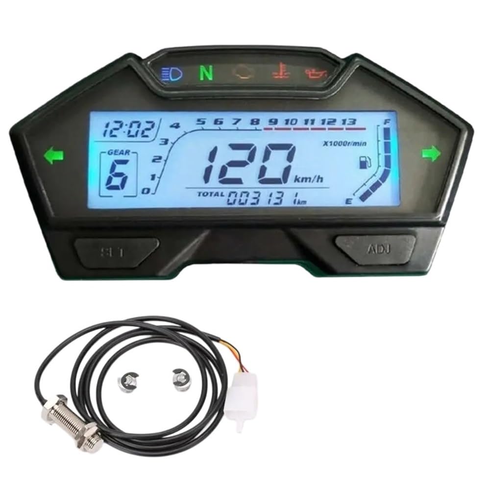 odómetro Velocímetro Digital Universal para motocicleta, odómetro, tacómetro, medidor de RPM, 199 Kph, Mph, para 1, 2 y 4 cilindros