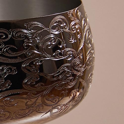 Sky Fish 14 Oz Etching Martini Cocktail Glasses,Black Plated Stainless Steel Set Of 2 With 2 Cocktail Picks #TOP1