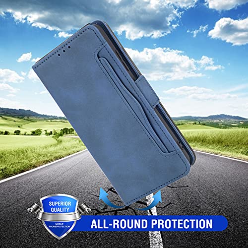 Asuwish Compatible with Xiaomi 14 Ultra 5G Wallet Case and Tempered Glass Screen Protector Card Holder Stand Leather Flip Cell Accessories Phone Cover for Mi 14Ultra Women Men Blue - Image 4
