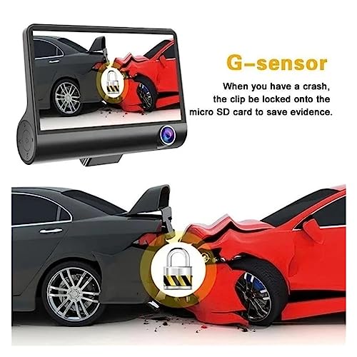 Dash Cam 3 Objectifs DELURA Solution Angle Mort Enregistreur Tactile G-Sensor - 5