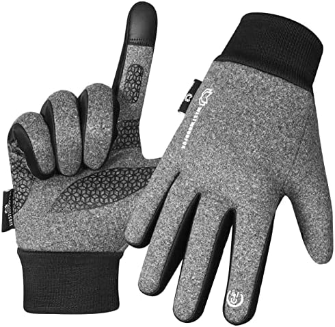 WESTWOOD FOX Guanti invernali termici antivento per corsa, touch screen, guanti da ciclismo in silicone antiscivolo per uomo e donna polsini elastici per guida sci