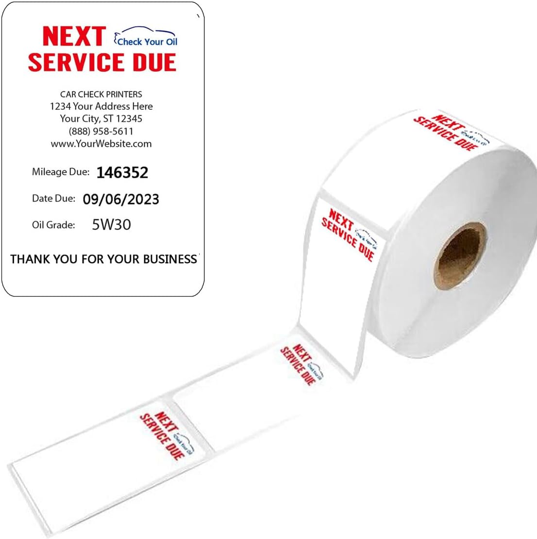 Oil Change Thermal Label Printer Check Your Oil Thermal