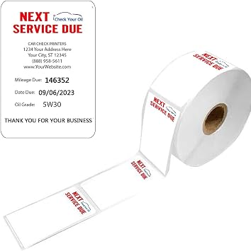 Oil Change Thermal Label Printer Check Your Oil Thermal Stickers 1.52.5 Inch Next Service Printer for Car Pack-500