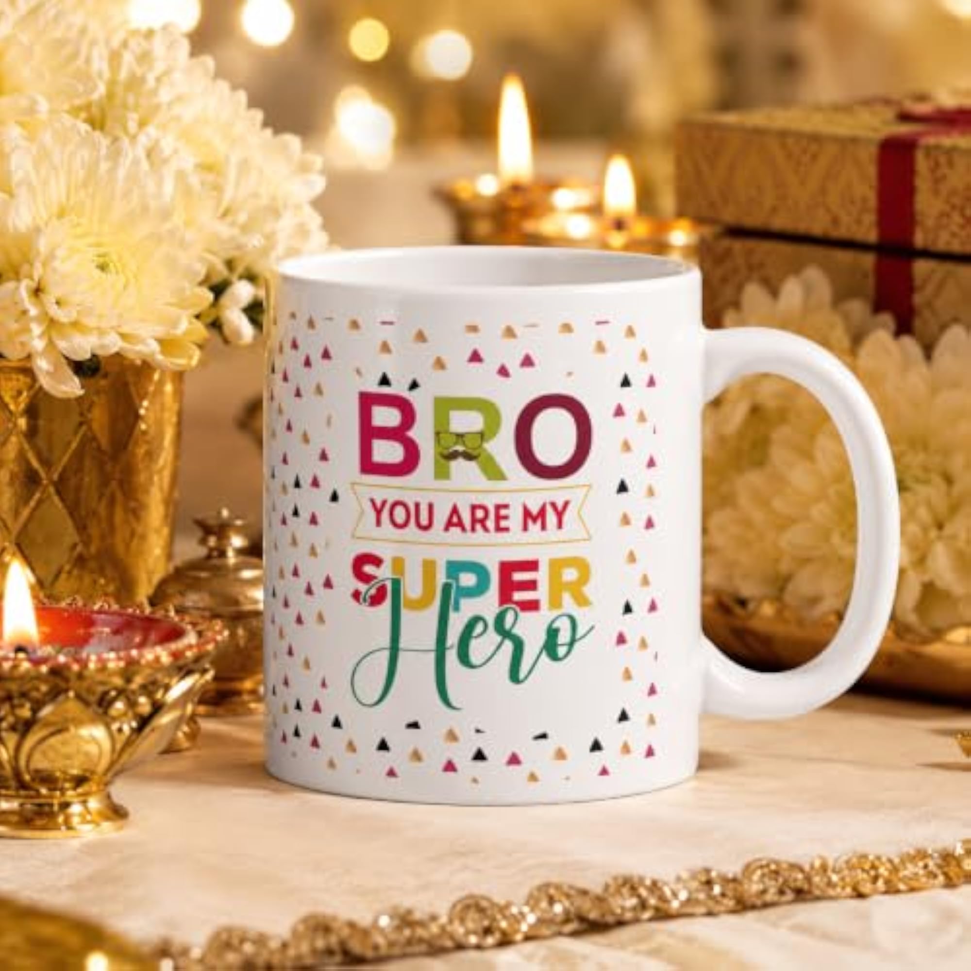 Unisex Rakhi Gift Combo with Printed Mug and Keychain