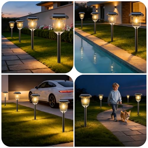 16Pack Solar Pathway Lights Outdoor, Warm White LED Waterproof Solar Lights - image 8