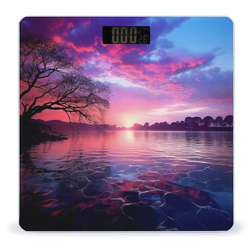 Báscula digital de baño color púrpura Sunset