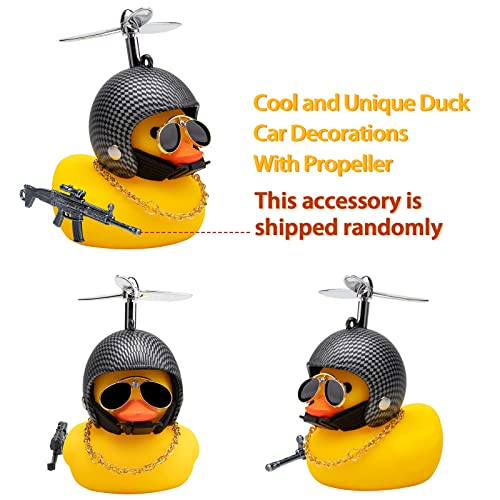Image of wonuu Rubber Duck Car Ornaments, Squeeze Duck Dashboard Decorations Bicycle Decor for Cycling Motorcycle & Bicycle Accessories Decorations (Black and White Grid)