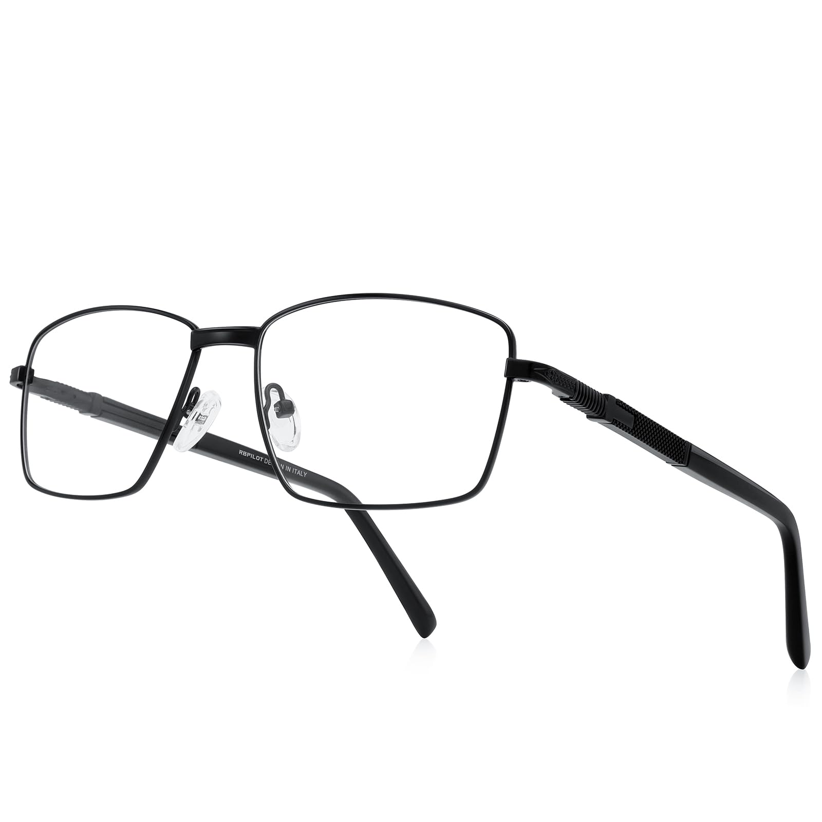 Photo 1 of RBPilot Rectangular Metal Reading Glasses for Men - Blue Light Blocking