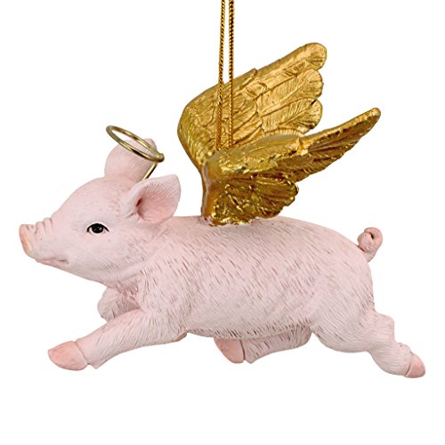 Funny Christmas Tree Ornaments - Hog Heaven Flying Pig Holiday Angel Ornaments #TOP2