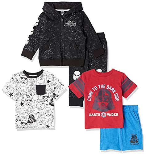 Amazon Essentials Disney | Marvel | Star Wars Boys' Outfit Sets (Previously Spotted Zebra), Pack of 5, Star Wars Dark Side, Medium