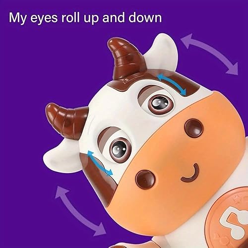 Miniatura 4 de Juguete musical de vaca para bebé, juguete de vaca para bebé, juguete de vaca bebé que camina bailando con música y luces LED, juguete electrónico