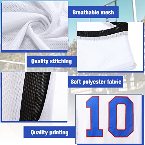 Hicarer 12 Pack Number Printing Basketball Jerseys Men Mesh Basketball Uniforms For Team Sports Scrimmage (White) #TOP2