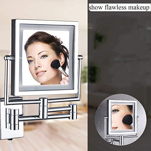 Miroir extensible haut de gamme JCAKES rectangulaire 8 pouces finition Silver - 6