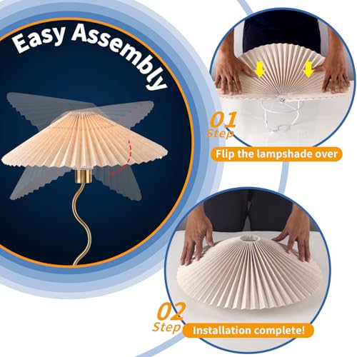 Ziqqeelam ZQ-QT1011-GD Gold Pleated Table Lamp, Modern Bedside Table Lamp For Bedroom, Brass Gold Pleated Lamp Shape thumb #3