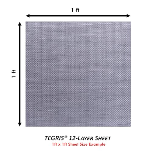 Image of TEGRIS Thermoplastic Composite Sheet - (12 x 12 in.) - (Silver /Gray) - (12 Layer /.060) - Impact Resistant Material for Holster Making, DIY Gear, & Hobby - (USA Made)