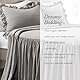 Lush Decor Ruffle Skirt Bedspread Tagesdecke mit Rüschenrock, Polyester, Dunkel_Grau, King