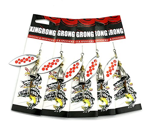 LENPABY 5PCS Jigs Fishing Lures, Casting Fishing Lures Blade Baits,8.2cm Fishing Spoons Lure 14.3g Casting Metal Fishing Spoons