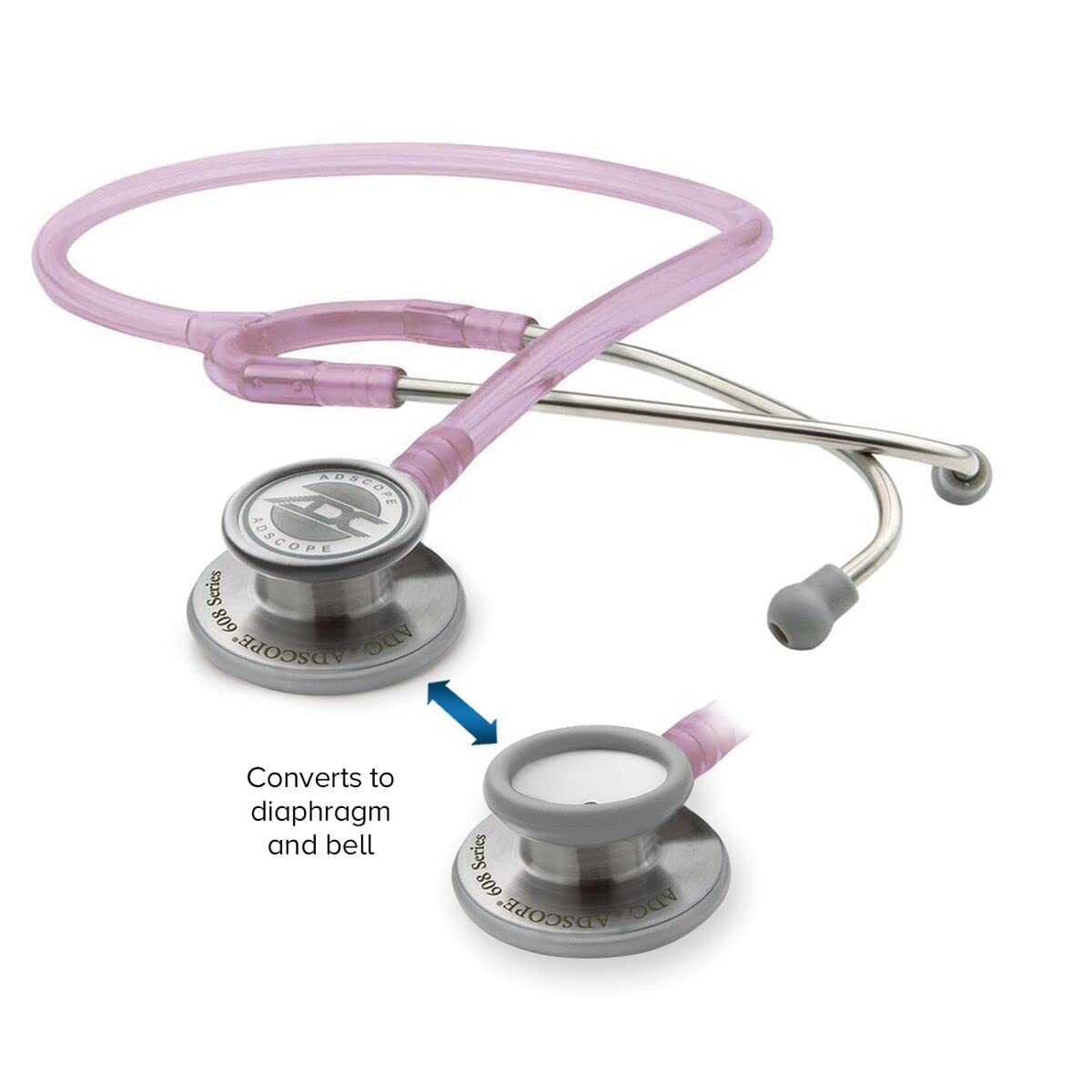 ADC Adscope 608 - Stetoscopio clinico con testina convertibile - Quarzo rosa