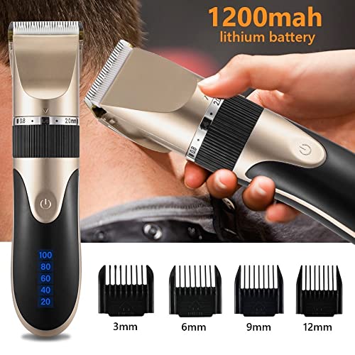 Miniatura 2 de Cortapelos para hombres, cortadora de pelo profesional para hombre, cortadora de barba recargable, cuchilla de cerámica, corte de pelo de bajo ruido