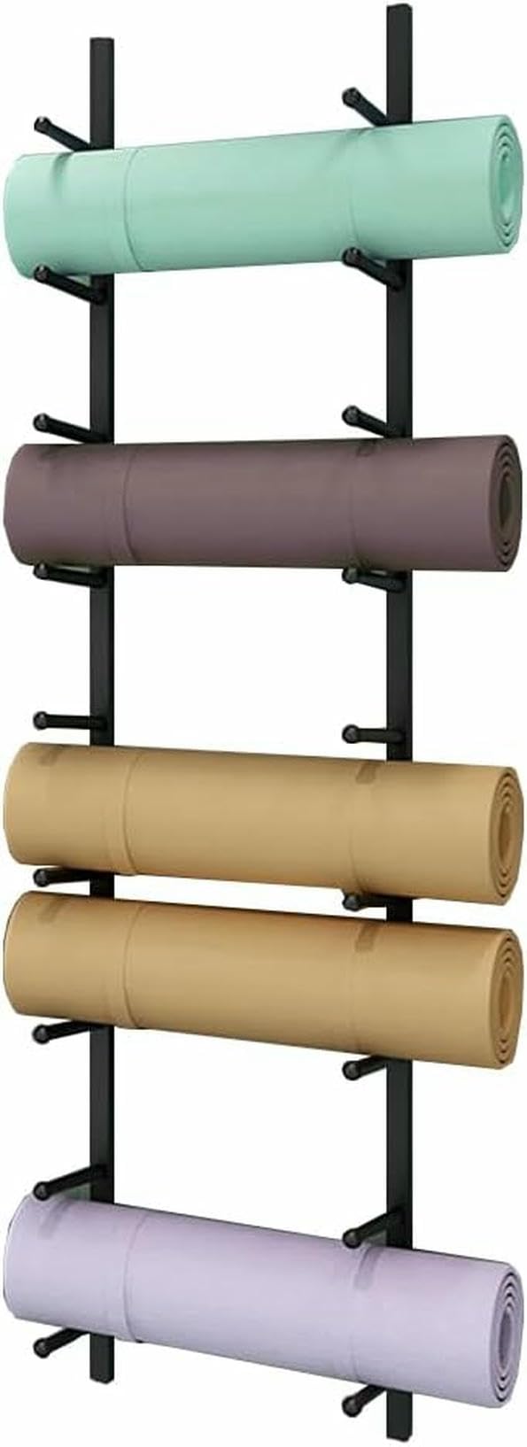 Estante de almacenamiento para esterilla de yoga de pared en metal de gran capacidad