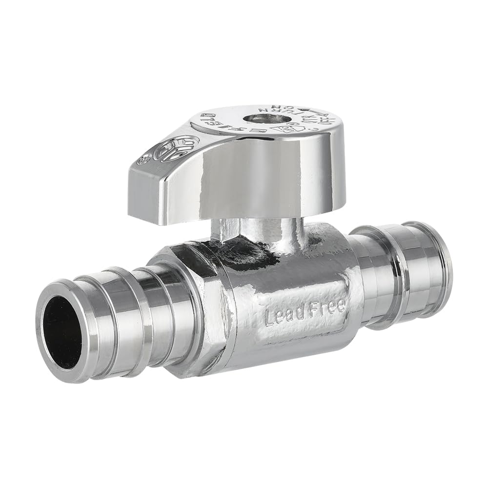 2 PCS 1/4 Turn Angle Stop Valve 3/8" OD Compression X 1/2" PEX