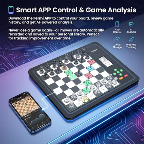 Juego electrónico de ajedrez AI adaptativo con tablero y app miniatura 3