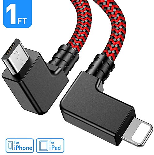 Wondrux Compatible 1FT 90 Degree Micro USB to iphone ipad OTG Data Cable