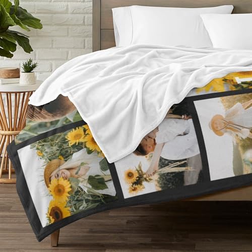 Image of inkArts Custom Blanket with Photo, Personalized Blanket, Customized Photo Blankets, Customizable Picture Blankets, Personalized Anniversary Couple Gifts for Women Men Her Him Girlfriend Boyfriend