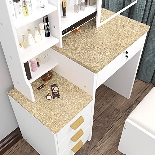 VEELIKE Tapete Glitzer Champagner Klebefolie Gold Tapeten Selbstklebend Glitzerfolie Glitzerpapier Party Dekoration Glitzer Deko Möbelfolie… – Ansicht 6