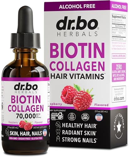 Liquid Biotin and Collagen Drops - Liquid Collagen Biotin for Hair Growth Women & Men Peptides Vitamin Supplements Drink - Extra Strength Vitamins Skin Nails Hair Growth Drops for Women & Men 2oz