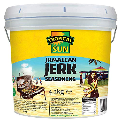 Tropical Sun Traditional Jamaican Jerk Seasoning Paste 4.2kg (Pack Of 1) Authentic Caribbean Style Marinade with Escallions Hot Peppers & Herbs Bulk Size for Cooking Grilling & Catering Use